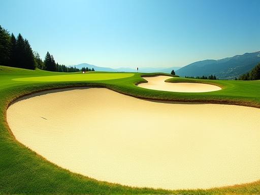 Anspruchsvolle Bunker am dritten Loch