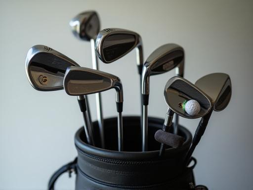 Ein Satz moderner Leih-Golfschläger